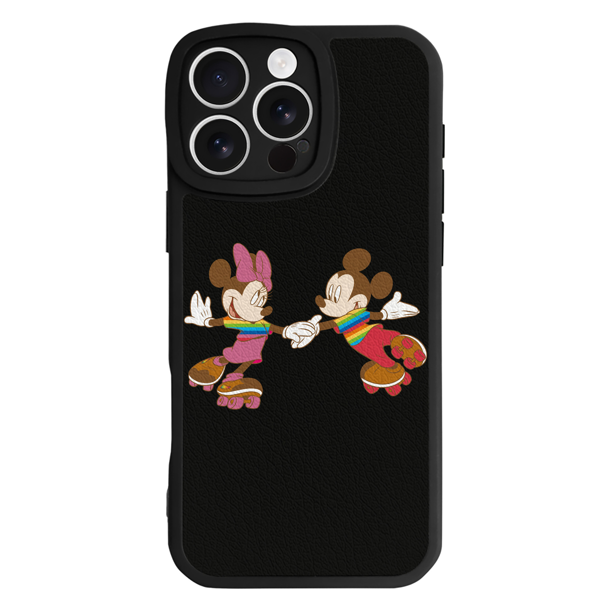（画像用） ミッキーマウス Mickey Mouse 【iPhone 16シリーズ対応】シリコンスマホケース（レザー調） 材質：シリコン
